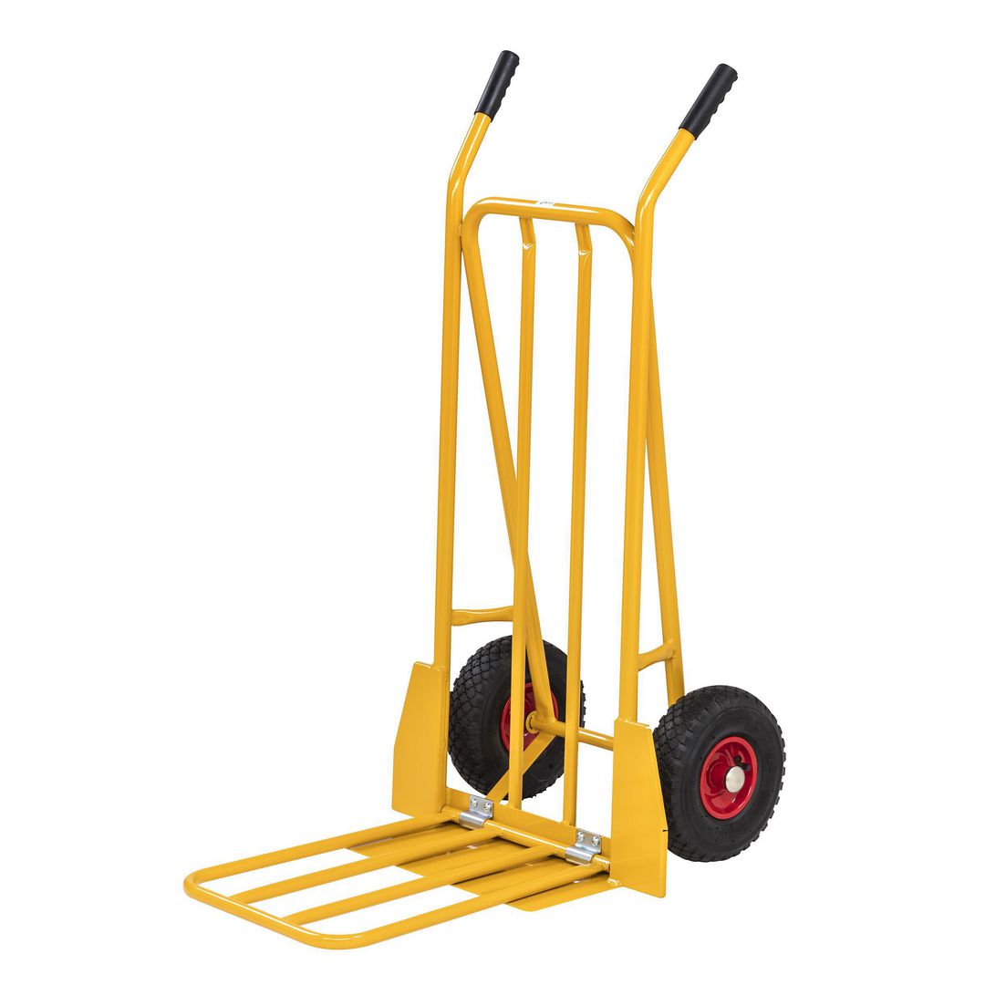 Magasinkärra luftgummihjul gul | Emballage och lagerutrustning - Lagerutrustning - Transportkärror | Kontorsexperten