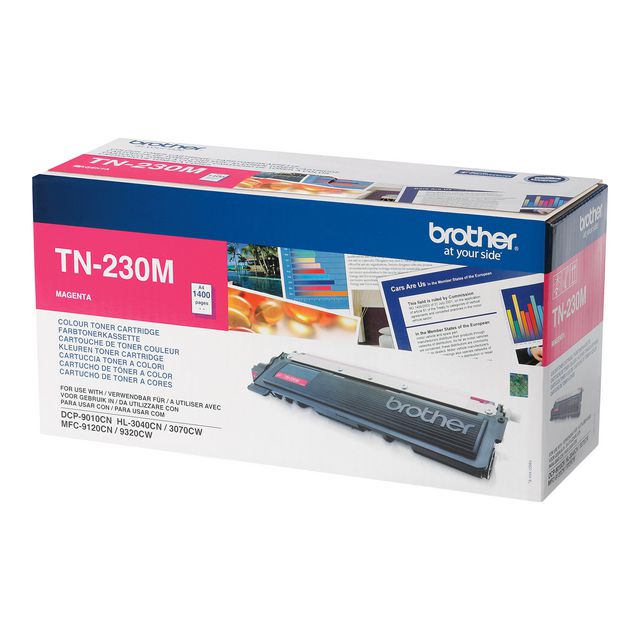Brother Toner TN-230 M, TN-230M, magenta, singelförpackning | Toner och bläck - Tonerkassetter - Toner Brother | Kontorsexperten