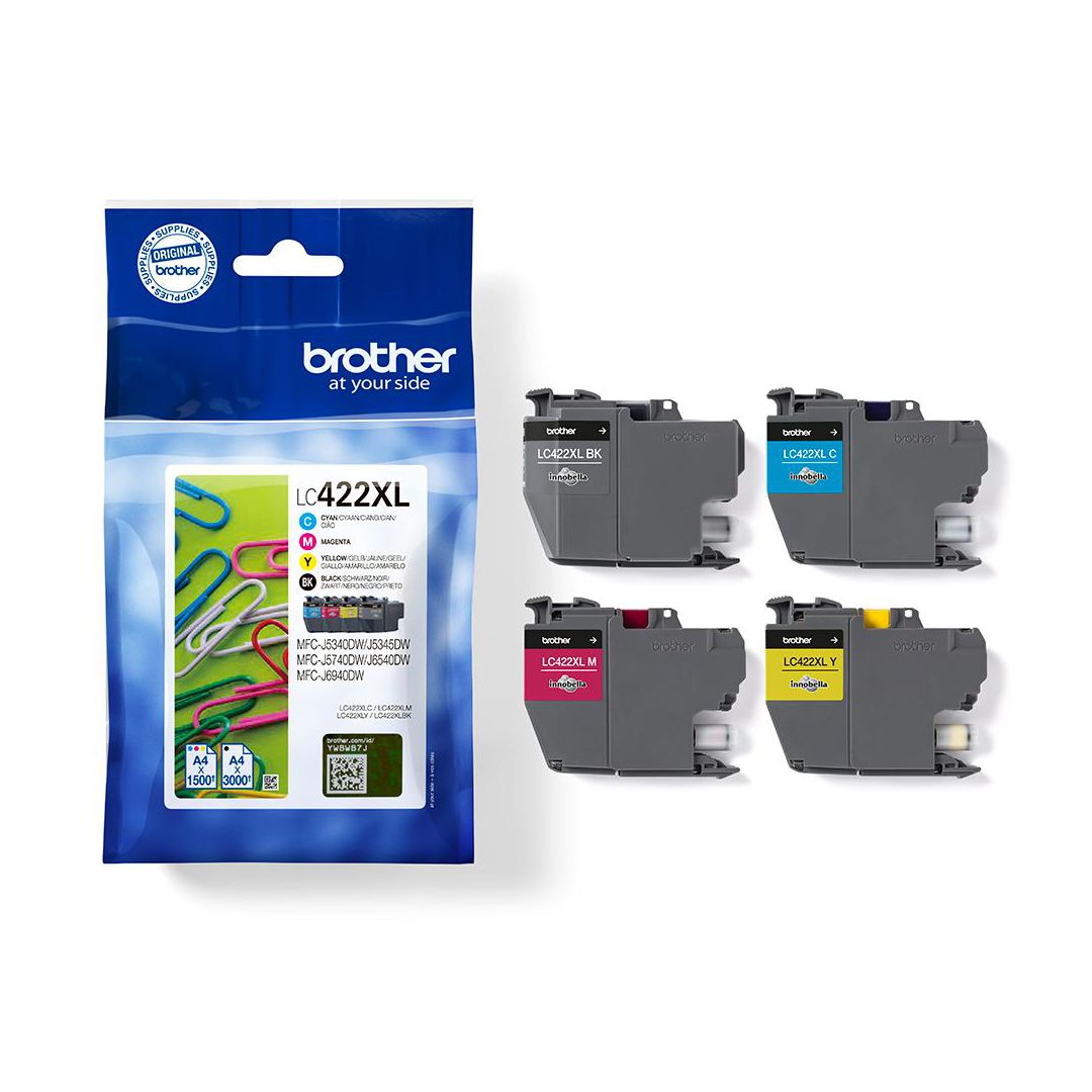 BROTHER Bläckpatron LC422XL 4/fp | Toner och bläck - Bläckpatroner - Bläckpatroner Brother | Kontorsexperten
