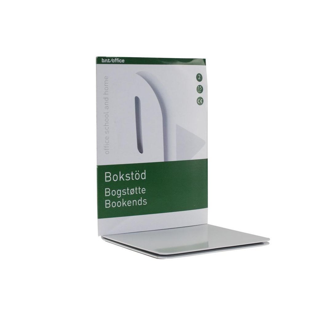 Bokstöd metall 15cm, Vit 2/fp | Kontorsmaterial - Till skrivbordet - Bokstöd | Kontorsexperten