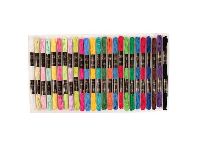 PLAYBOX Broderigarn 25 färger x 8 m/fp | Skola och förskola - Hobbymaterial - Garn | Kontorsexperten