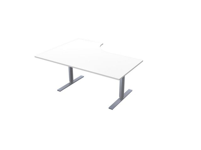 LANAB DESIGN Skrivbord El Höger 160x120cm vitlaminat/grå | Kontorsmöbler och inredning - Bord och hurtsar - Skrivbord - Höj/sänkbar | Kontorsexperten