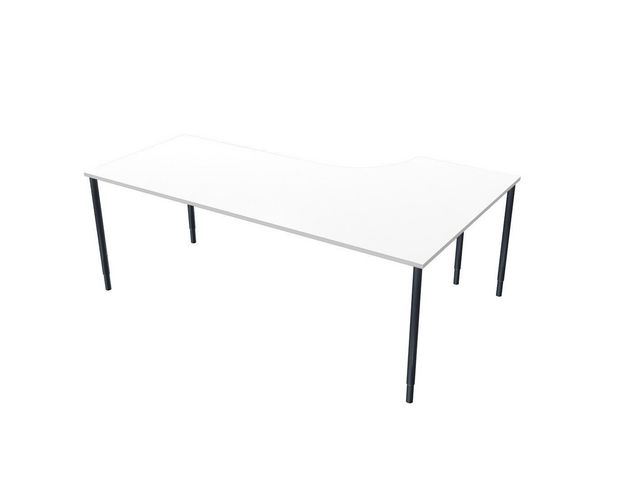 LANAB DESIGN Skrivbord Vänster 200x120cm vitlaminat/svart | Kontorsmöbler och inredning - Bord och hurtsar - Skrivbord - Fasta | Kontorsexperten