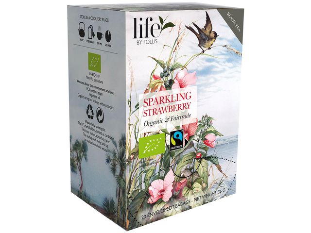 life BY FOLLIS Te Sparkling Strawberry 20/fp | Kök och servering - Kaffe och te - Te | Kontorsexperten