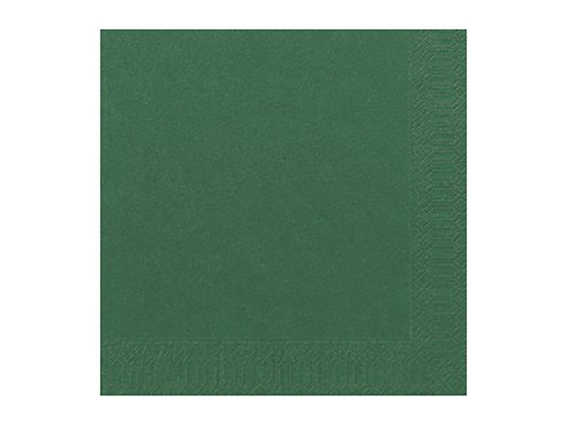 DUNI Servett 3-lagers, enfärgad, ¼-vikt, 33 cm, mörkgrön 125/fp | Kök och servering - Servetter och dukar - Servett - 3-lagers | Kontorsexperten