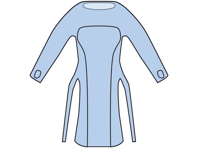 Förkläde lång ärm 980x1250mm blå 20/fp | Skyddsutrustning - Engångskläder - Engångsförkläden | Kontorsexperten