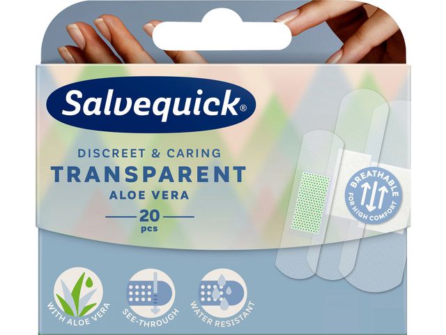 Produktfoto för Salvequick Transparent Aloe Vera Band Aid