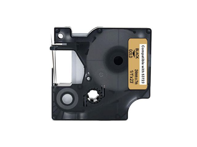 Tape 24mm Svart på Guld | Kontorsmaskiner - Märkmaskiner och tape - Tape - Dymo D1 | Kontorsexperten