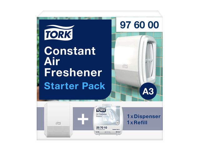 Tork Dispenser A3 luktförbättrare och refill starter pack vit | Städ och hygien - Luktförbättrare - Doftdispenser och refill | Kontorsexperten