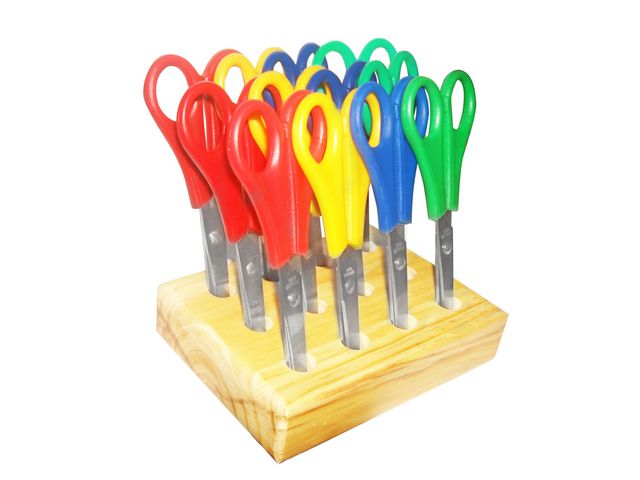 Saxställ med 12 st saxar | Skola och förskola - Bild och form - Saxar - Skola | Kontorsexperten