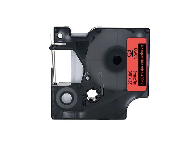 Tape 9mm Svart på Röd | Kontorsmaskiner - Märkmaskiner och tape - Tape - Dymo D1 | Kontorsexperten