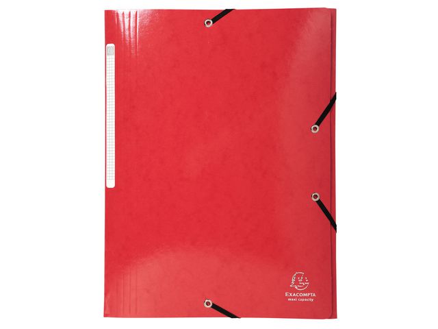Exacompta Gummibandsmapp A4 Röd | Kontorsmaterial - Mappar och plastfickor - Gummibandsmappar 3-klaff - Kartong | Kontorsexperten