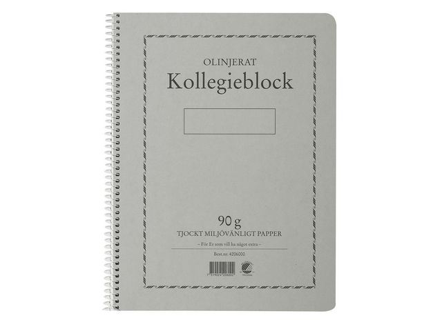 Kollegieblock A4 90g 70 blad olinjerad Träfritt papper | Kontorsmaterial - Block och anteckningsböcker - Kollegieblock | Kontorsexperten