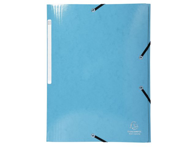 Exacompta Gummibandsmapp A4 Ljusblå | Kontorsmaterial - Mappar och plastfickor - Gummibandsmappar 3-klaff - Kartong | Kontorsexperten