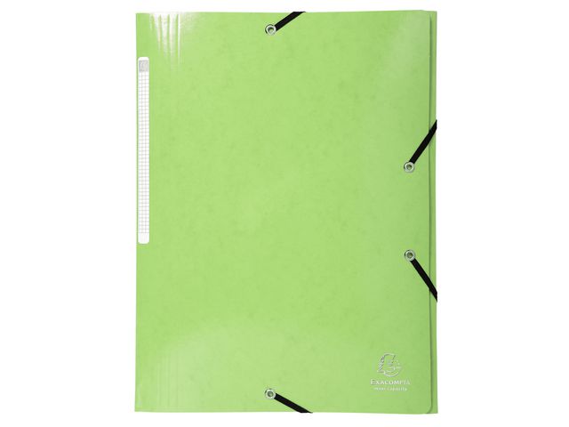 Exacompta Gummibandsmapp A4 Limegrön | Kontorsmaterial - Mappar och plastfickor - Gummibandsmappar 3-klaff - Kartong | Kontorsexperten