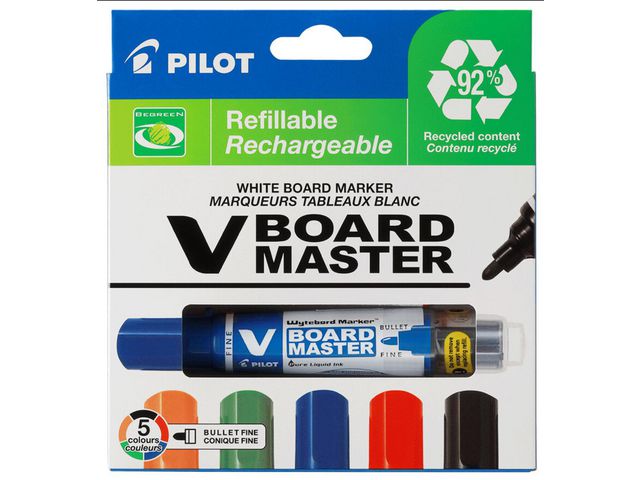 Pilot Whiteboardpenna VBoard F rund 5/fp | Kontorsmaterial - Pennor - Whiteboardpennor - Rund spets | Kontorsexperten