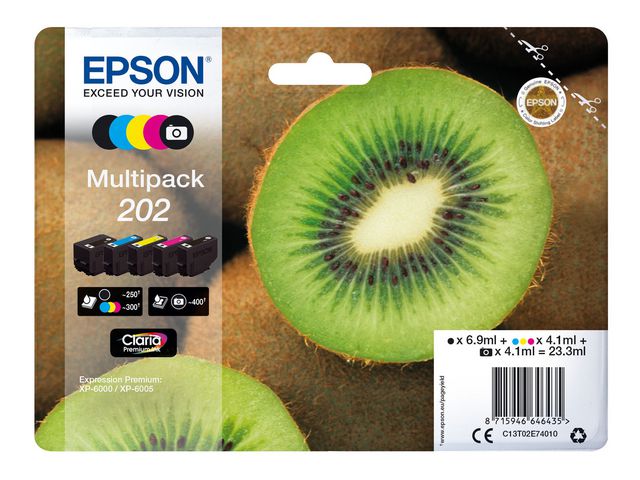Epson Bläckpatron T202 5-färger 5/fp | Toner och bläck - Bläckpatroner - Bläckpatroner Epson | Kontorsexperten