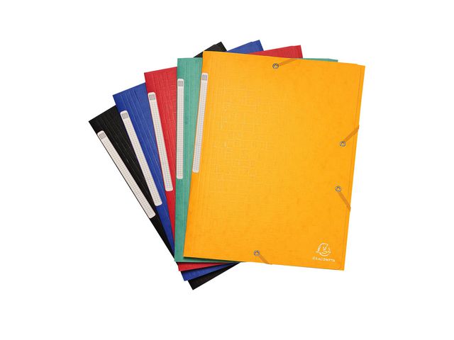 Exacompta Gummibandsmapp 3-klaff 425g sorterade färger | Kontorsmaterial - Mappar och plastfickor - Gummibandsmappar 3-klaff - Kartong | Kontorsexperten