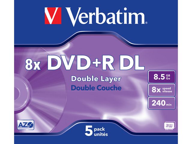 Verbatim DVD+R 8,5GB Dual Layer 5/fp | Datorprodukter - Lagring - DVD-skivor | Kontorsexperten