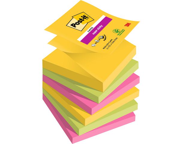 Post-it® Notes Supersticky Z-blad Carnival Collection 76x76mm 6/fp | Kontorsmaterial - Notes och Post-It - Notes - Z-block | Kontorsexperten