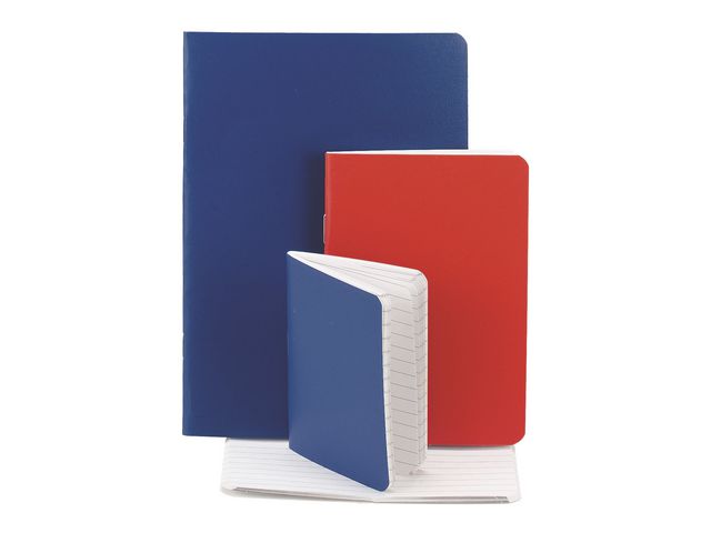 Häftad anteckningsbok A7 blå 40 blad linjerat | Kontorsmaterial - Block och anteckningsböcker - Anteckningsböcker | Kontorsexperten