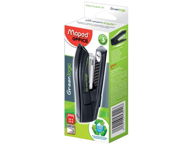 Maped Häftapparat Greenlogic 25ark svart | Kontorsmaterial - Till skrivbordet - Häftapparater - Manuella | Kontorsexperten