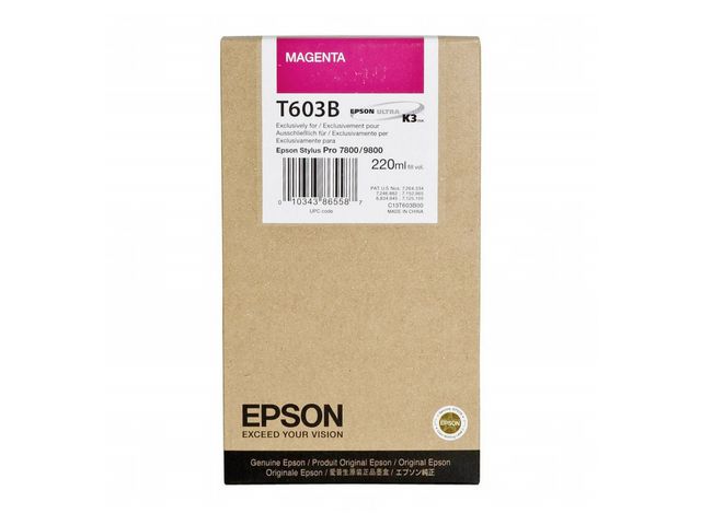 Epson Bläckpatron, T603B, UltraChrome, hög kapacitet, magenta, singelförpackning, C13T603B00 | Toner och bläck - Bläckpatroner - Bläckpatroner Epson | Kontorsexperten