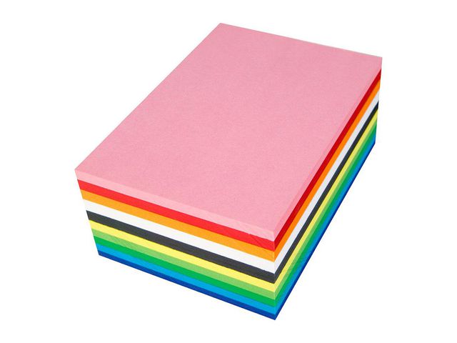 Gladkartong A5 mix färger 180g 250/fp | Skola och förskola - Hobbypapper - Kartong | Kontorsexperten