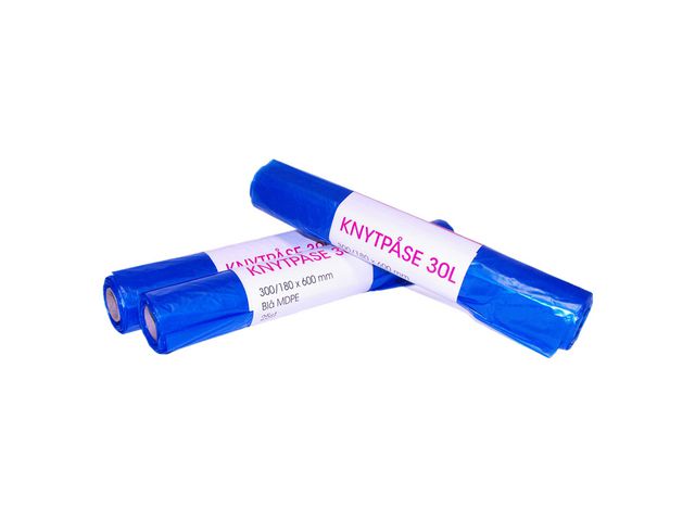 Plastsäck knyt MD 30L 15my blå 25/rl | Städ och hygien - Påsar och säckar - Plastsäckar | Kontorsexperten