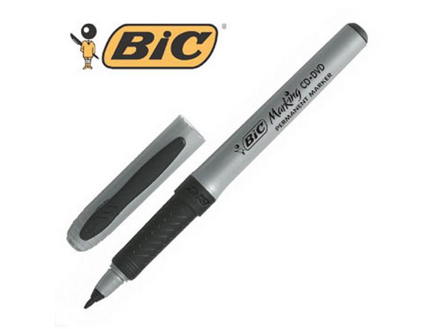 BIC® Märkpenna Marking™ CD/DVD-Marker, permanent, tunn 0,7 mm linjebredd, svart | Kontorsmaterial - Pennor - Märkpennor - Rund spets | Kontorsexperten