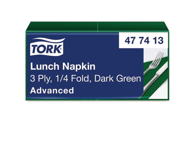 TORK Servett Lunch Mjuk 3-lags mörkgrön 150/fp | Kök och servering - Servetter och dukar - Servett - 3-lagers | Kontorsexperten