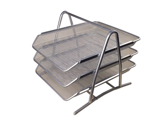 Brevkorg metall 3-fack silver | Kontorsmaterial - Till skrivbordet - Brevkorgar | Kontorsexperten