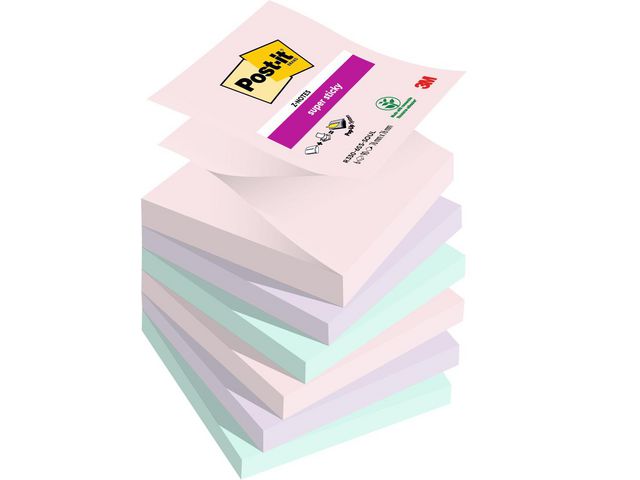 Post-it® Notes Supersticky Z-blad Soulful 76x76mm 6/fp | Kontorsmaterial - Notes och Post-It - Notes - Z-block | Kontorsexperten