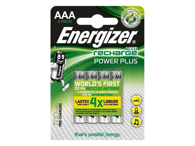 Energizer Batteri Laddbar P-P AAA 4/fp | Kontorsmaskiner - Batterier - Uppladdningsbara | Kontorsexperten