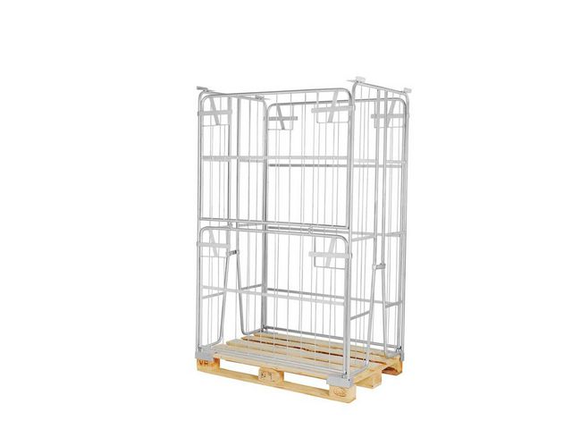 Pallcontainer med grind 1200x800x1800mm | Emballage och lagerutrustning - Lagerutrustning - Vagnar | Kontorsexperten