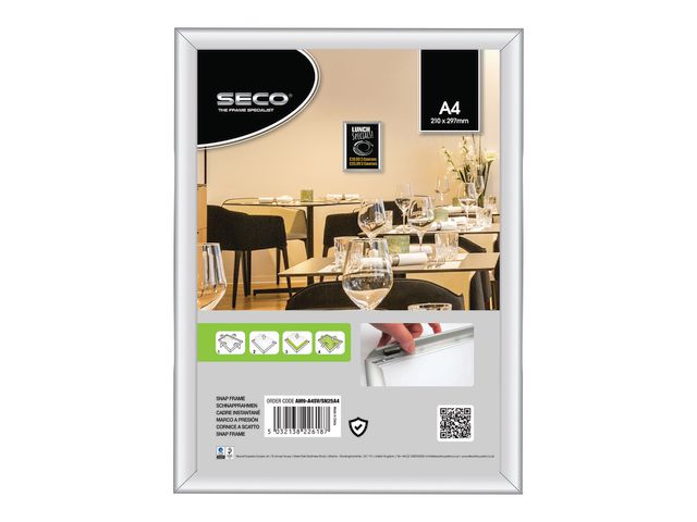 Stewart Superior Väggram aluminum A4 | Kontorsmöbler och inredning - Tavlor ställ och ramar - Väggramar | Kontorsexperten