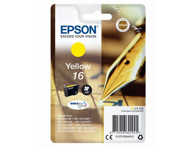Epson Bläckpatron C13T16244012 Gul | Toner och bläck - Bläckpatroner - Bläckpatroner Epson | Kontorsexperten