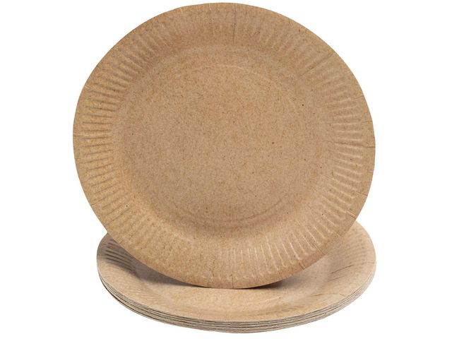 Exacompta Tallrik papper 23cm brun 20/fp | Kök och servering - Engångsartiklar - Tallrikar - Papper | Kontorsexperten