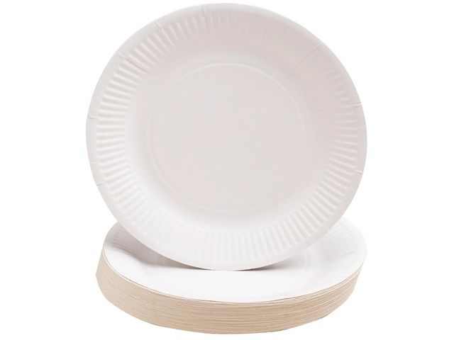 Exacompta Tallrik papper 23cm vit 50/fp | Kök och servering - Engångsartiklar - Tallrikar - Papper | Kontorsexperten