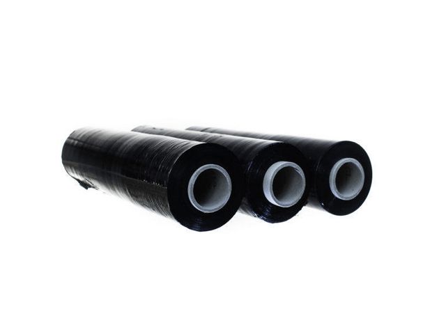 Wrappy Strappy Sträckfilm manuell 450mmx300m 23my Svart 6/fp | Emballage och lagerutrustning - Sträckfilmer och toppark - Sträckfilmer - Manuell | Kontorsexperten