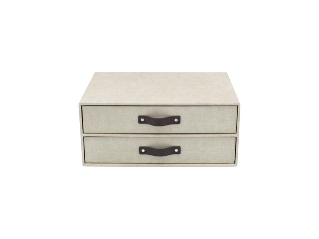 BIGSO BOX Skrivbordsbyrå kartong 2-lådor linne | Kontorsmaterial - Till skrivbordet - Blankettfack och Boxar | Kontorsexperten