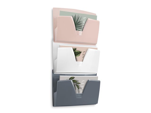 Cep Blankettfack för vägg Mineral 3 fack rosa-vit-grå 3/fp | Kontorsmaterial - Till skrivbordet - Blankettfack och Boxar | Kontorsexperten