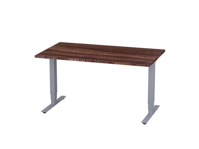 deNord Design Bord höj/sänk Pro 1400x800 valnöt/silver | Kontorsmöbler och inredning - Bord och hurtsar - Skrivbord - Höj/sänkbar | Kontorsexperten