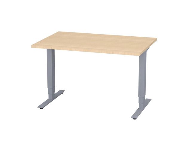 deNord Design Bord höj/sänk Pro 1200x800 björk/silver | Kontorsmöbler och inredning - Bord och hurtsar - Skrivbord - Höj/sänkbar | Kontorsexperten