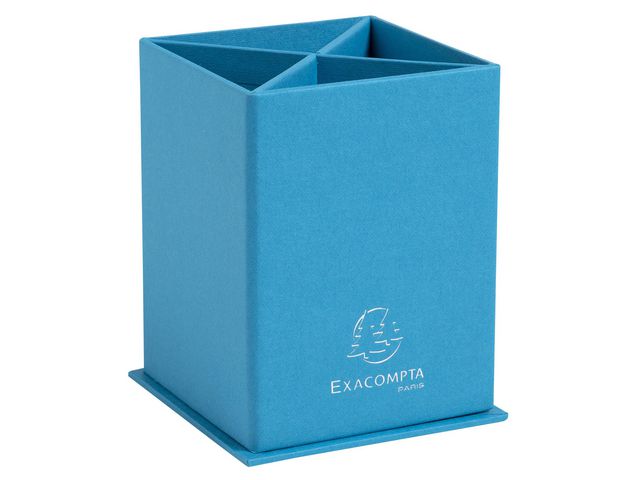 Exacompta Pennställ TEKSTO 4 fack turkos | Kontorsmaterial - Till skrivbordet - Penn och Prylställ | Kontorsexperten