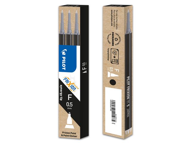 PILOT Refill Frixion Syner 0,5 svart 3/fp | Kontorsmaterial - Pennor - Pennpatroner | Kontorsexperten