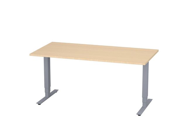 deNord Design Bord höj/sänk Pro 1600x800 björk/silver | Kontorsmöbler och inredning - Bord och hurtsar - Skrivbord - Höj/sänkbar | Kontorsexperten