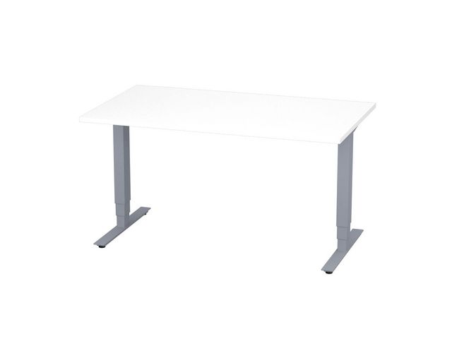 deNord Design Bord höj/sänk Pro 1400x800 vit/silver | Kontorsmöbler och inredning - Bord och hurtsar - Skrivbord - Höj/sänkbar | Kontorsexperten