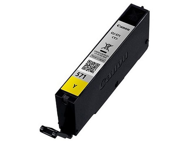 Canon Bläckpatron CLI-571Y (0388C001), gul, singelpack, standardkapacitet | Toner och bläck - Bläckpatroner - Bläckpatroner Canon | Kontorsexperten