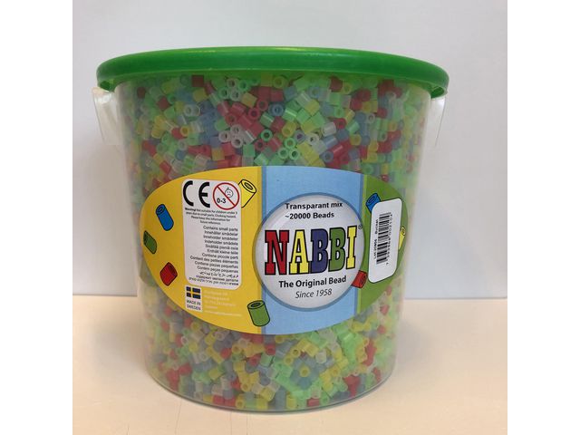 Nabbipärlor transparenta mixade färger 20000/fp | Skola och förskola - Hobbymaterial - Nabbipärlor - Rörpärlor | Kontorsexperten